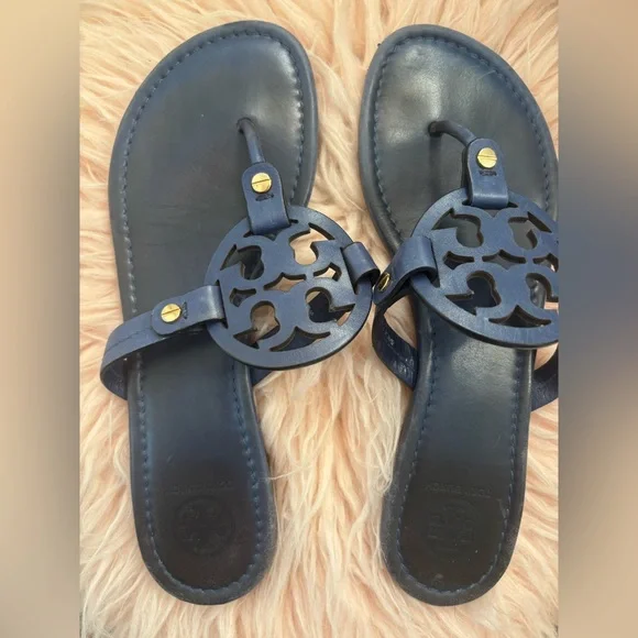 Tory Burch Dark Blue Miller Sandals size 8 - Picture 2 of 6